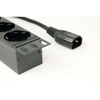 9. GEMBIRD LISTWA ZASILAJĄCA RACK 19" PDU EG-PDU-014-C14 1U, 10A, 8X SCHUKO, WTYK C14, KABEL 3M