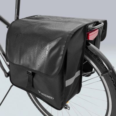 10. Wozinsky sakwa rowerowa na bagażnik podwójna 28 l czarna (WBB34BK)