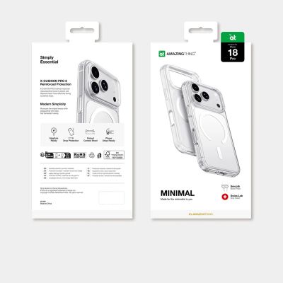 8. Etui AMAZINGTHING Minimal Mag Drop Proof Case 3 Lens na iPhone 18 Pro z mocowaniem na smycz kompatybilne z MagSafe - przezroczyste