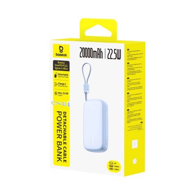 4. Powerbank Baseus EnerFill FC21 Qpow 3 Ultra 20000mAh 22.5W z wyświetlaczem z dołączonym kablem - niebieski