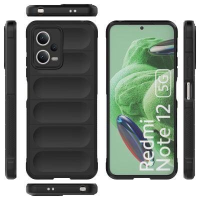 2. Magic Shield Case etui do Xiaomi Redmi Note 12 5G / Poco X5 5G elastyczny pancerny pokrowiec czarne