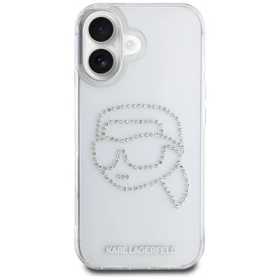 3. Etui Karl Lagerfeld IML Rhinestones Karl Head do iPhone 16 przezroczysty
