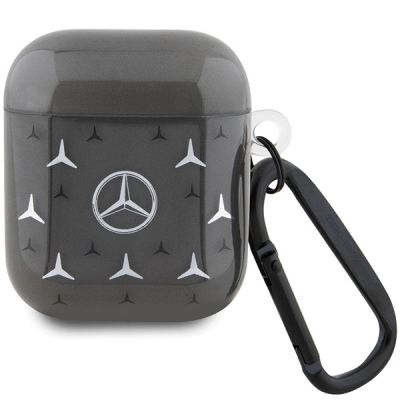 Etui Mercedes Large Star Pattern na AirPods 1 / 2 - czarne