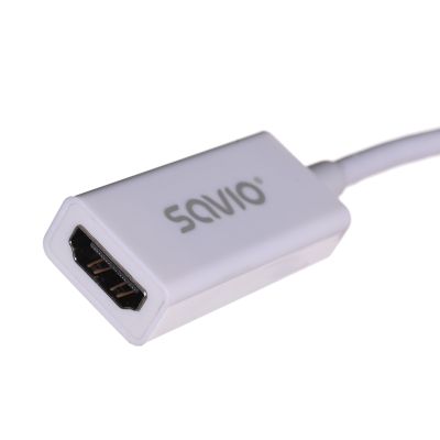 3. Adapter SAVIO cl-57 (Mini DisplayPort M - HDMI F; 0,10m; kolor biały)