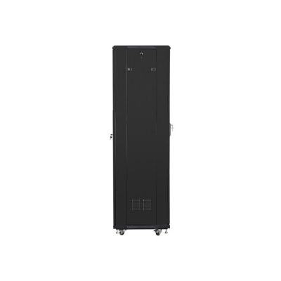 Szafa jednosekcyjna, zamykana na zamek Lanberg FF01-6642-12B (42U; 19''; 2050mm / 600mm / 600 mm; stojąca; Pełne, Szklane; 800 kg; kolor czarny)