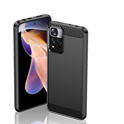 7. Carbon Case elastyczne etui pokrowiec Xiaomi Redmi Note 11 Pro+ 5G (China) / 11 Pro 5G (China) / Mi11i HyperCharge / Poco X4 NFC czarny