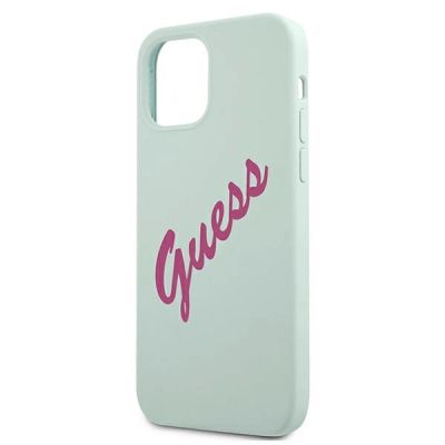 6. Etui Guess Silicone Vintage na iPhone 12 mini - niebiesko-różowe