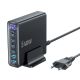 3. Stacja ładująca Tech-Protect DC240W-GaN 6 portów 4 x USB-C 2 x USB-A 240W QC3.0 - czarna