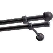 KARNISZ PODWÓJNY FI 19 MM CZARNY 480 CM GAŁKA MAX  KOWALSKI