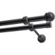 KARNISZ PODWÓJNY FI 19 MM CZARNY 480 CM GAŁKA MAX  KOWALSKI