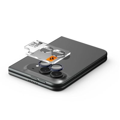 5. Szkło hartowane na aparat Spigen Optik Pro Glas.tR EZ Fit 2-Pack na iPhone Duo - granatowe