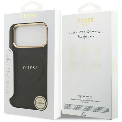 8. Etui Guess Peony Hot Stamp MagSafe na iPhone 17 Pro Max - czarne