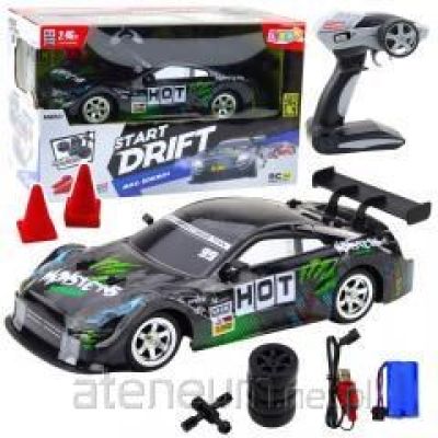 Samochód Wyścigowy Auto Do Driftu RC Czarno Zielone 30km/h 1:16
