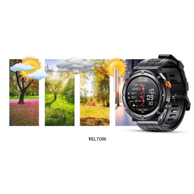 22. Smartwatch VELTORI VT130-1 Czarny Pasek Silikonowy