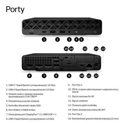 3. HP EliteDesk 8 Mini G2i AI Ultra 7 356H 16GB DDR5 5600 SSD512 Intel Graphics W11Pro 3Y OnSite