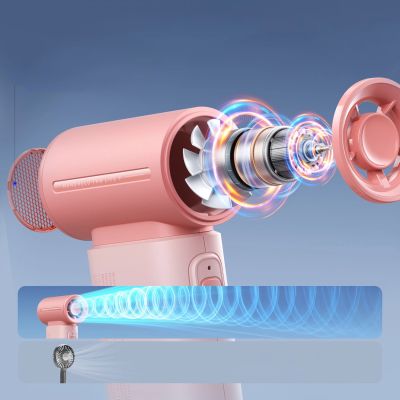 2. Mini dmuchawa Jisulife Handheld Fan Life9 5000mAh przenośny wiatraczek wentylator USB - różowy