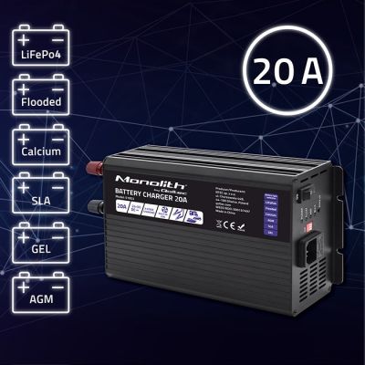 3. Ładowarka inteligentna Monolith do akumulatorów LiFePO4 AGM GEL SLA 20A 24V