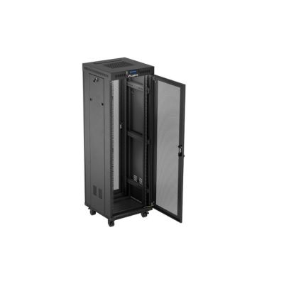 4. Szafa instalacyjna rack stojąca 19" 37U 600X600 czarna drzwi perforowane LCD LANBERG (flat pack)