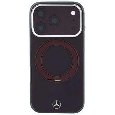 3. Etui Mercedes Ring Stand Iconic Logo MagSafe na iPhone 18 Pro / 17 Pro - burgundowe