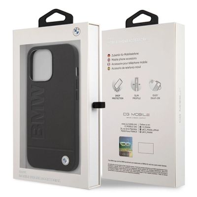 8. Etui BMW Signature Logo Imprint MagSafe na iPhone 14 Pro Max - czarne