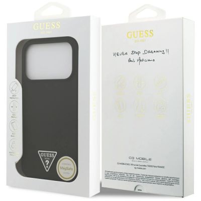 8. Etui Guess Silicone Triangle Logo MagSafe do iPhone 17 Pro Max - czarne