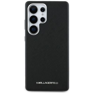 3. Etui Karl Lagerfeld Saffiano Full Wrapped Elongated Metal Logo MagSafe na Samsung Galaxy S25 Ultra - czarne
