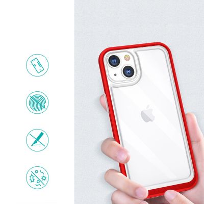 2. Clear 3in1 etui do iPhone 13 mini żelowy pokrowiec z ramką czerwony