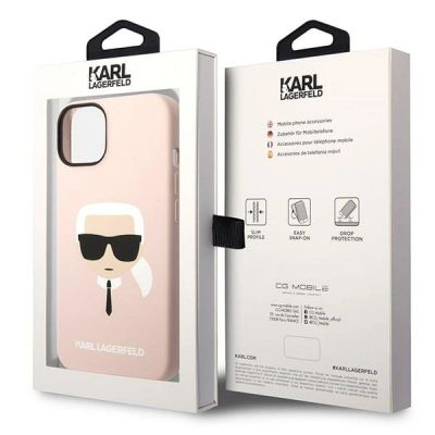 8. Etui Karl Lagerfeld Silicone Karl's Head na iPhone 14 Plus - różowe