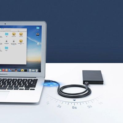 2. Kabel Ugreen US128 10371 USB-A 3.0 / USB-A 3.0 5Gb/s 2m - czarny