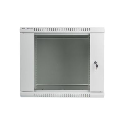 2. Szafa jednosekcyjna Lanberg WF01-6409-10S (9U; 500mm / 600mm / 450 mm; wisząca; Szklane; 19''; kolor szary)