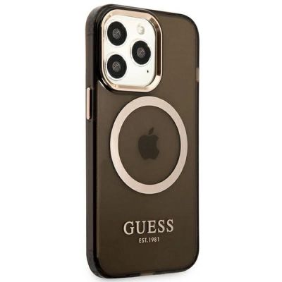 4. Etui Guess Gold Outline Translucent MagSafe na iPhone 13 Pro Max - czarne