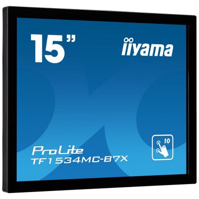 iiyama TF1534MC-B7X monitor komputerowy 38,1 cm (15") 1024 x 768 px XGA LED Ekran dotykowy Przeznaczony dla wielu użytkowników Czarny