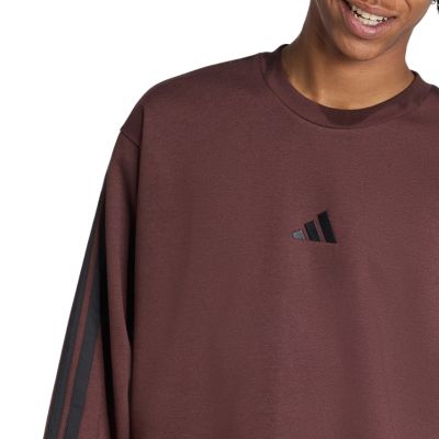 5. Bluza męska adidas Essentials 3-Stripes Fleece brązowa JX0742