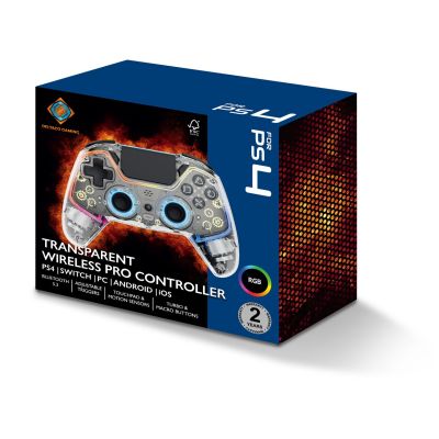 4. Deltaco Gaming GAM-169-T kontroler gier Przezroczysty Bluetooth/USB Gamepad Android, Nintendo Switch, PC, PlayStation 4, iOS
