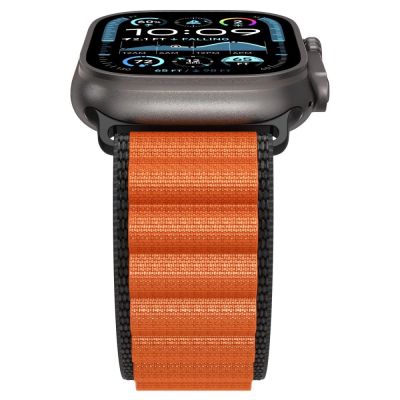 7. Pasek Pasek Spigen WBF1 na Apple Watch 44 / 45 / 46 / 49 mm - czarno-pomarańczowy