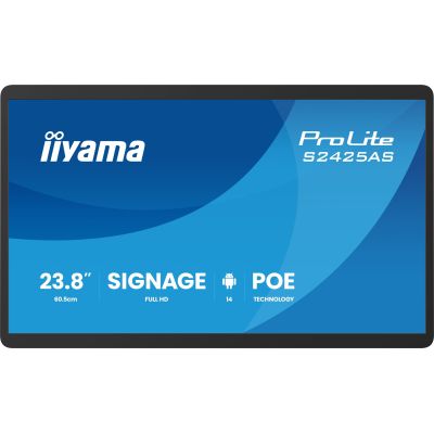 3. iiyama ProLite S2425AS-B1P Płaski panel Digital Signage 60,5 cm (23.8") LCD Wi-Fi 500 cd/m2 Full HD Czarny Procesor wbudowany Android 24/7
