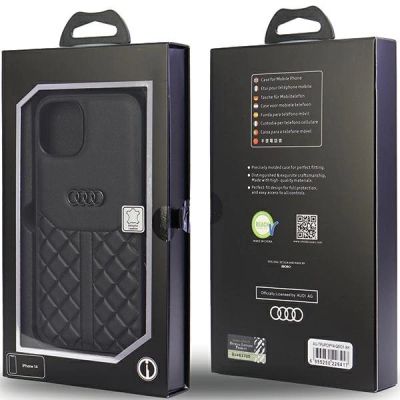 7. Etui Audi Genuine Leather na iPhone 14 - czarne