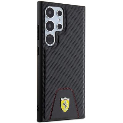 4. Etui Ferrari Carbon Stitched Bottom na Samsung Galaxy S24 Ultra - czarne