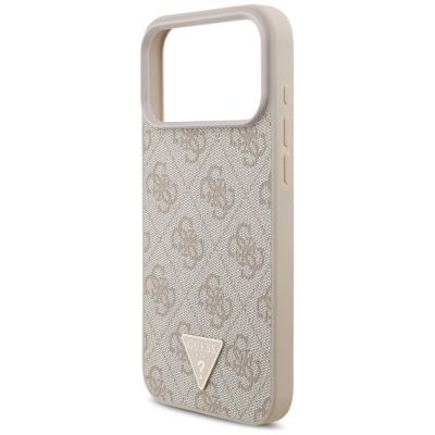6. Etui Guess 4G Strap Triangle Logo MagSafe na iPhone 17 Pro Max - różowe