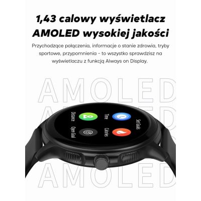 13. Smartwatch Damski GRAVITY GT12-1 Czarny Pasek Silikonowy + Czarna Bransoleta
