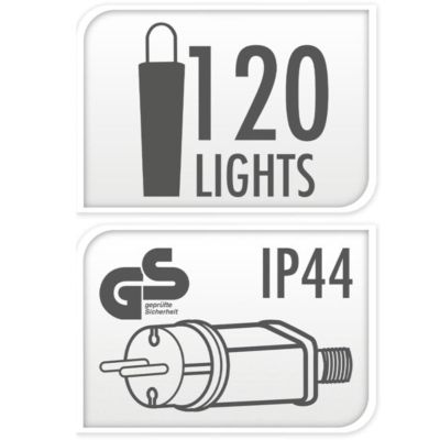4. ŚWIATŁA 120 LED Z DEKORACYJNĄ KULKĄ CIEPŁY BIAŁY