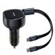 2. Ładowarka samochodowa Baseus Enjoyment 33W 2w1 2x USB-C - czarna