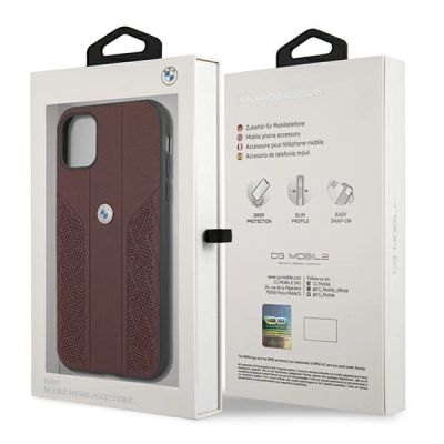 8. Etui BMW Leather Curve Perforate na iPhone 11 / Xr - czerwone
