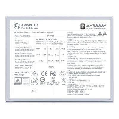 7. Lian Li SP1000P moduł zasilaczy 1000 W 24-pin ATX SFX Biały