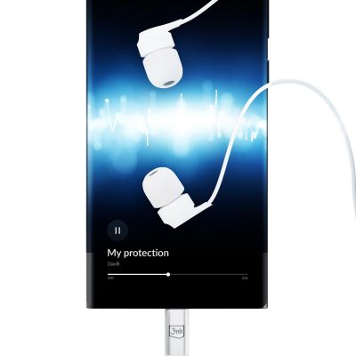 10. Słuchawki 3mk Wired Headphones przewodowe ze złączem USB-C - białe