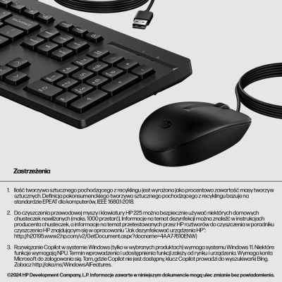 24. HP Przewodowa mysz i klawiatura 225 Combo