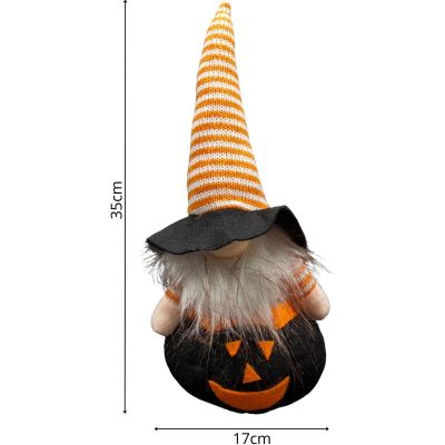 11. FIGURKA DEKORACYJNA NA DYNI 35CM LED HALLOWEEN CZARNY