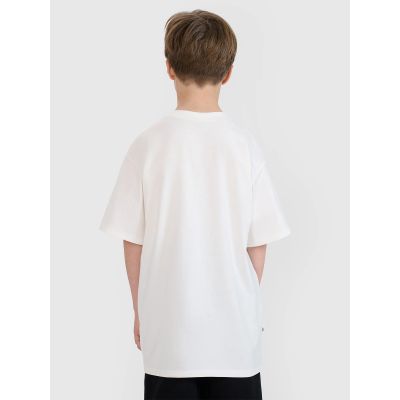 2. T-shirt oversize z nadrukiem chłopięcy 4F 4FJRSS25TTSHM2640-11S