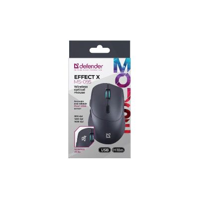 3. DEFENDER MYSZ EFFECT X MS-095 RF CZARNA 1600dpi 6P