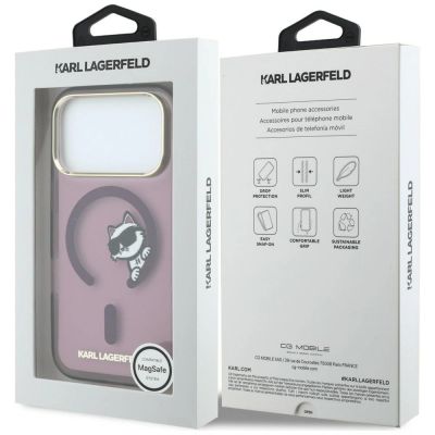 8. Etui Karl Lagerfeld Peekaboo Logo MagSafe na iPhone 18 Pro Max / 17 Pro Max - burgundowe